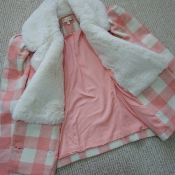 Love Shack Fancy Dumont Double Breasted Tweed Coat - Crisp Peach - Picture 8 of 12